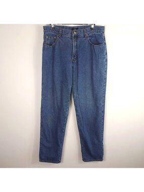 Gap Size 14 High Waisted Fleece Lined Jeans Blue Hong Kong Vintage